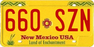 NM license plate 660SZN