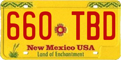 NM license plate 660TBD