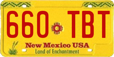 NM license plate 660TBT