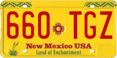 NM license plate 660TGZ