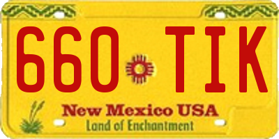 NM license plate 660TIK