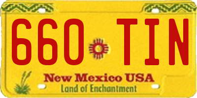NM license plate 660TIN