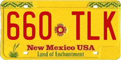 NM license plate 660TLK