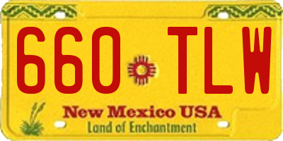 NM license plate 660TLW