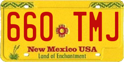 NM license plate 660TMJ