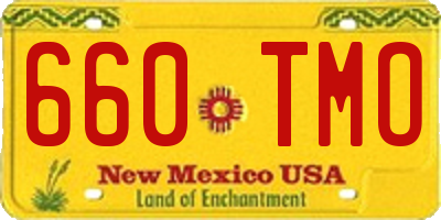 NM license plate 660TMO