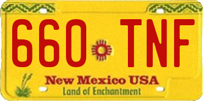 NM license plate 660TNF