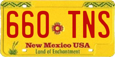 NM license plate 660TNS