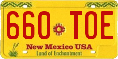NM license plate 660TOE