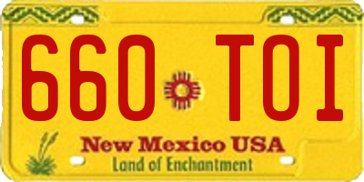NM license plate 660TOI