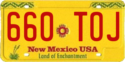 NM license plate 660TOJ
