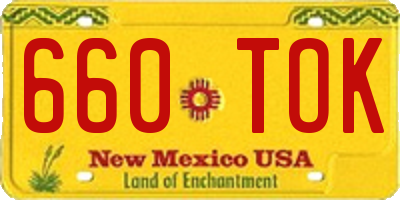 NM license plate 660TOK