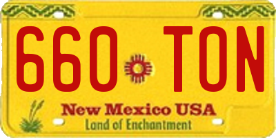NM license plate 660TON