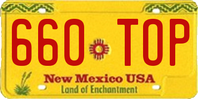 NM license plate 660TOP