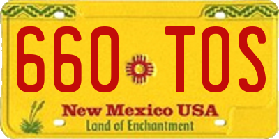 NM license plate 660TOS