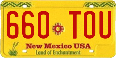 NM license plate 660TOU