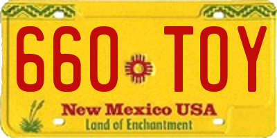 NM license plate 660TOY