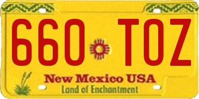 NM license plate 660TOZ