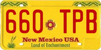 NM license plate 660TPB