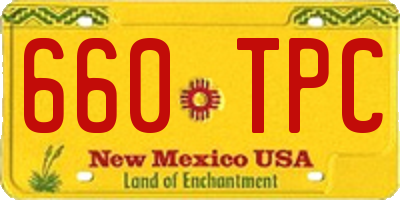NM license plate 660TPC
