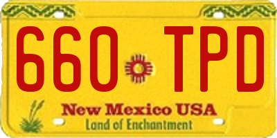 NM license plate 660TPD