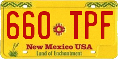 NM license plate 660TPF