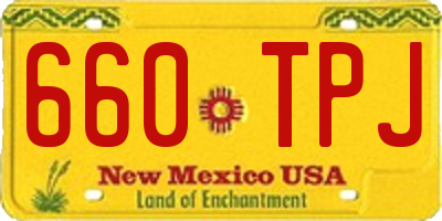 NM license plate 660TPJ