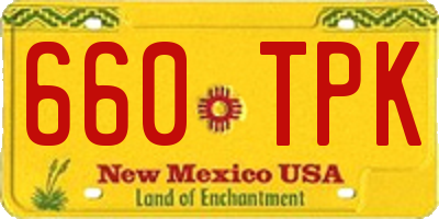 NM license plate 660TPK
