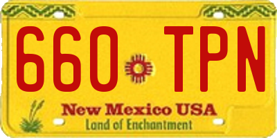 NM license plate 660TPN