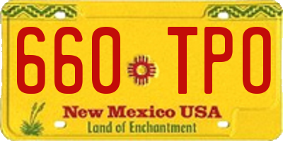 NM license plate 660TPO