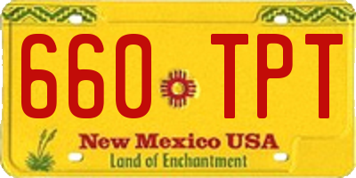 NM license plate 660TPT