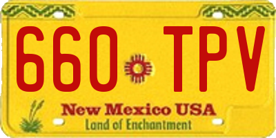 NM license plate 660TPV