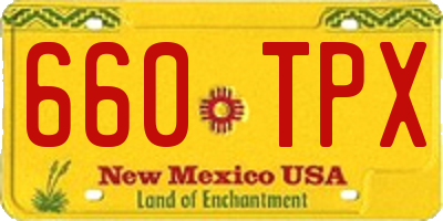 NM license plate 660TPX