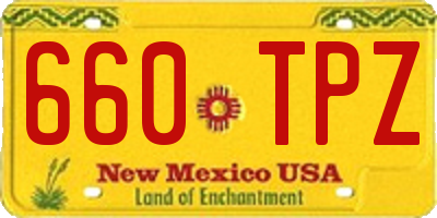 NM license plate 660TPZ