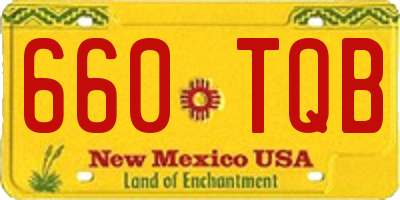 NM license plate 660TQB