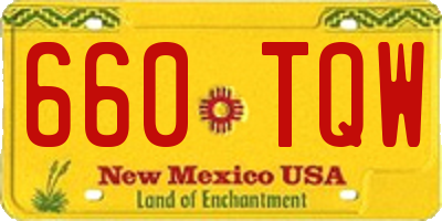 NM license plate 660TQW