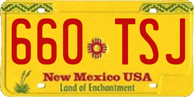 NM license plate 660TSJ