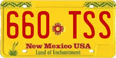 NM license plate 660TSS