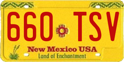 NM license plate 660TSV