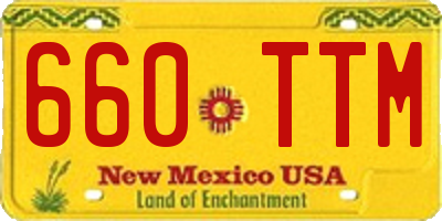 NM license plate 660TTM