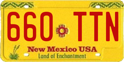 NM license plate 660TTN