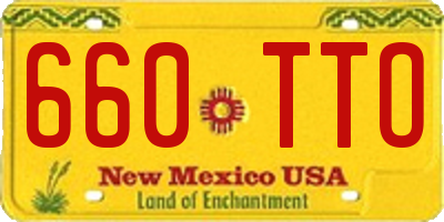 NM license plate 660TTO