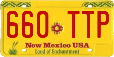 NM license plate 660TTP