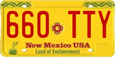 NM license plate 660TTY