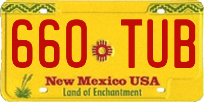 NM license plate 660TUB