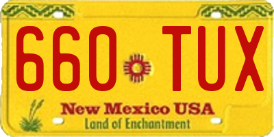 NM license plate 660TUX