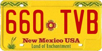 NM license plate 660TVB