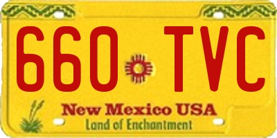 NM license plate 660TVC