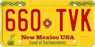 NM license plate 660TVK