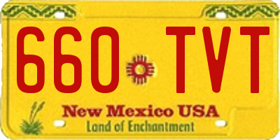 NM license plate 660TVT